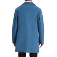 thumbnail image 3 of Abrigos INSPIRE CHIC para hombres, abrigo largo de un solo botón con cuello notch, color azul, talla S, 3 of 4