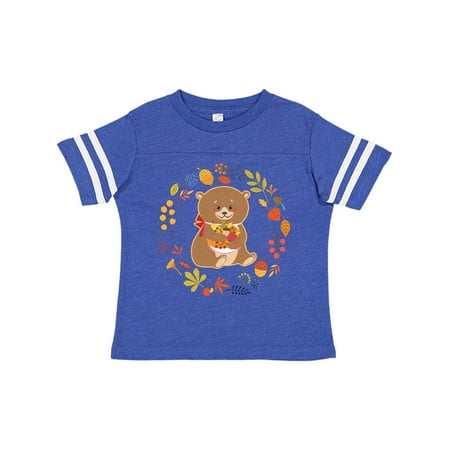 

Inktastic Thanksgiving Wreath Woodland Bear Gift Toddler Boy or Toddler Girl T-Shirt