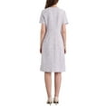 thumbnail image 3 of INSPIRE CHIC Women's Tweed Dress Button Decor Short Sleeve Elegant Work Sheath Dress S Purple, 3 of 5