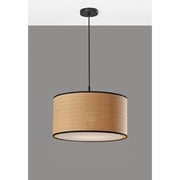 Adesso Harvest Adjustable Portable Black with Natural & Black Drum Pendant