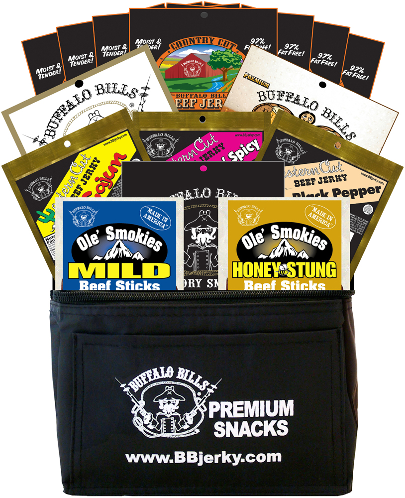 Buffalo Bills 15Piece Low Carb Lovers Beef Jerky & Beef Stick 6Pack Gift Cooler (2 carbs or