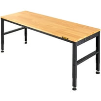 48" Heavy Duty Adjustable Workbench with Power Outlets, 2000 LBS Load, Hardwood Top & Metal Frame, for Garage/Office