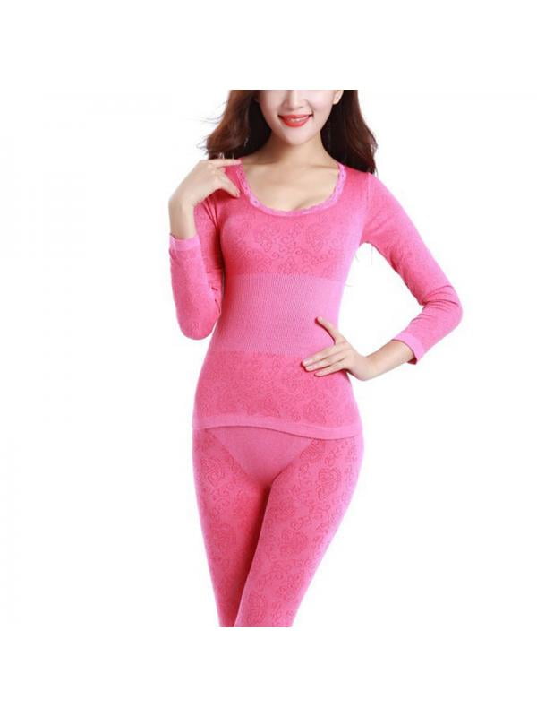 Women's Ultra Soft Thermal Underwear Long Johns Set with Fleece Lined