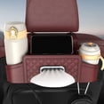 thumbnail image 2 of Car Seat Back Storage Box Multifunctional Auto Tissue Universal Backseat Water Cup Holder Hanging Organizer Orange, 2 of 5