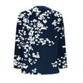 thumbnail image 4 of Aboser Dressy Casual Tunic Tops for Women Plus Size Long Sleeve Shirts Boho Floral Print Blouses Loose Notch V Neck Shirt Top Lightweight Office Work Blouse Navy S, 4 of 5