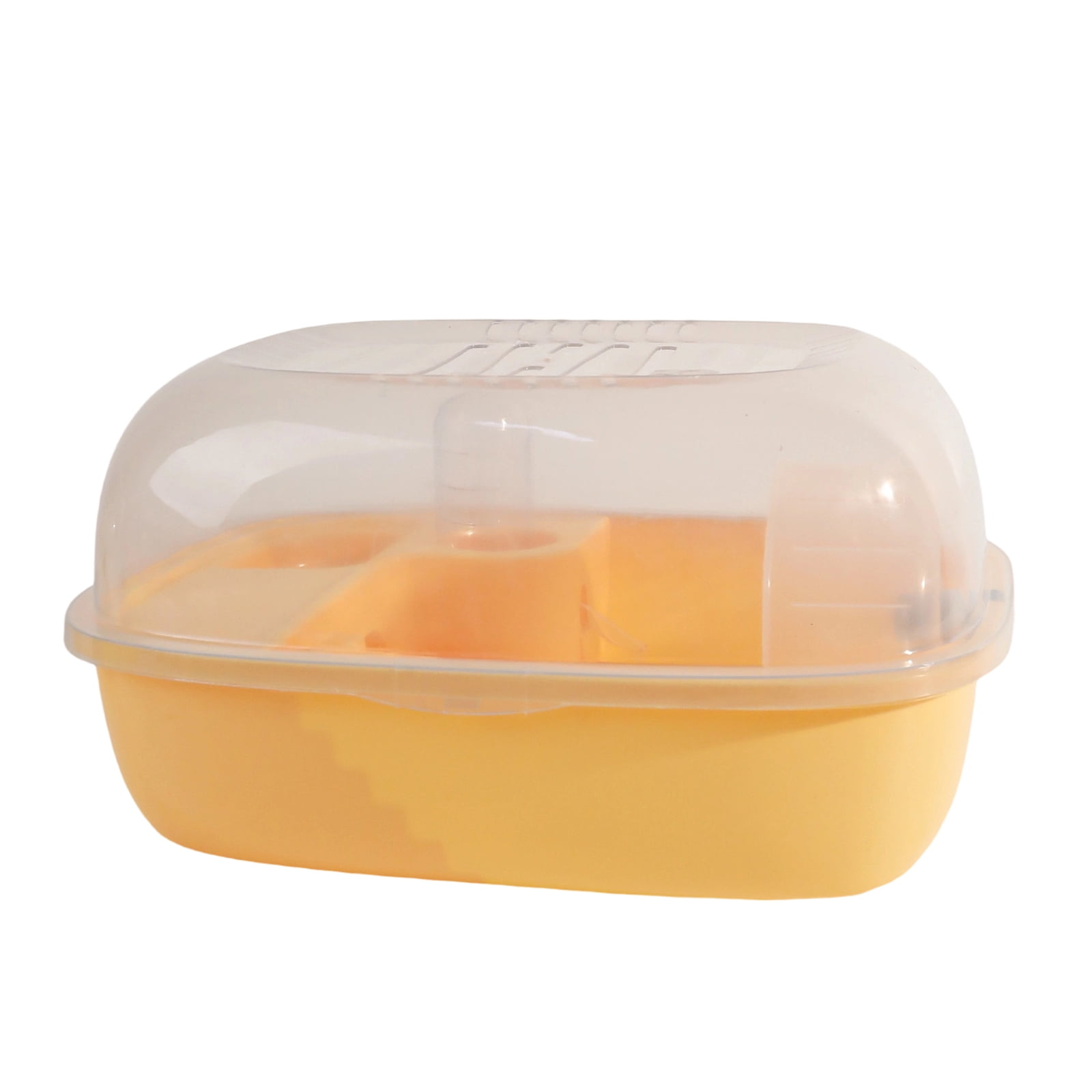 Hamster Cage, Transparent Hamster Habitat with Escape - Proof Design in Yellow, for Small Pets Like Hamsters, Gerbils, Mice