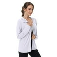 thumbnail image 2 of Fonma Hooded Women's Athletic Full Zip Lightweight Workout Jacket with Pockets White 2XL, 2 of 8