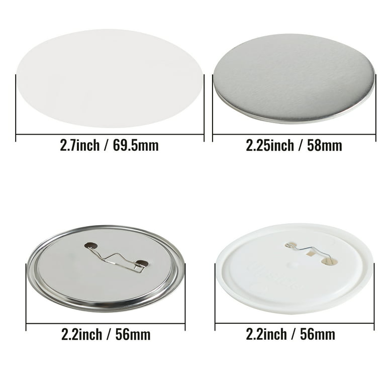 100 Sets Blank Button Making Supplies 58Mm/2.25 Inch As Shown For