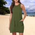 thumbnail image 4 of ZenCart Women's Sleeveless Dress Summer Casual Mini Tank Dress with Pockets Loose Beach Vacation Crew Neck Sundress, 4 of 7