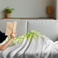 thumbnail image 3 of Bamboo Print Soft Flannel Fleece Throw Blanket, Bamboo Leaf Illustration for Wellbeing Health Fresh Purity Tranquil Art, Cozy Plush for Indoor and Outdoor Use, 60" x 80", Green White, by Ambesonne, 3 of 5