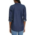 thumbnail image 3 of Gloria Vanderbilt Amanda Women Shirts, Lightweight Long Sleeve Womens Tops, Work Shirt, Date Outfits,  Blue L, 3 of 6