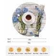 thumbnail image 6 of 15 Inch Round Placemats Set of 6, Blue Tulip Non Slip Heat Insulation PP Table Mats, Vintage Spring Floral Retro Art Butterfly Wooden Washable Place Mats for Kitchen Dining Party Table Decor, 6 of 7