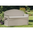 thumbnail image 3 of Suncast 50 Gallon Resin Outdoor Deck Bench with Storage for Patio, Light Taupe, Seating for 2, 3 of 8