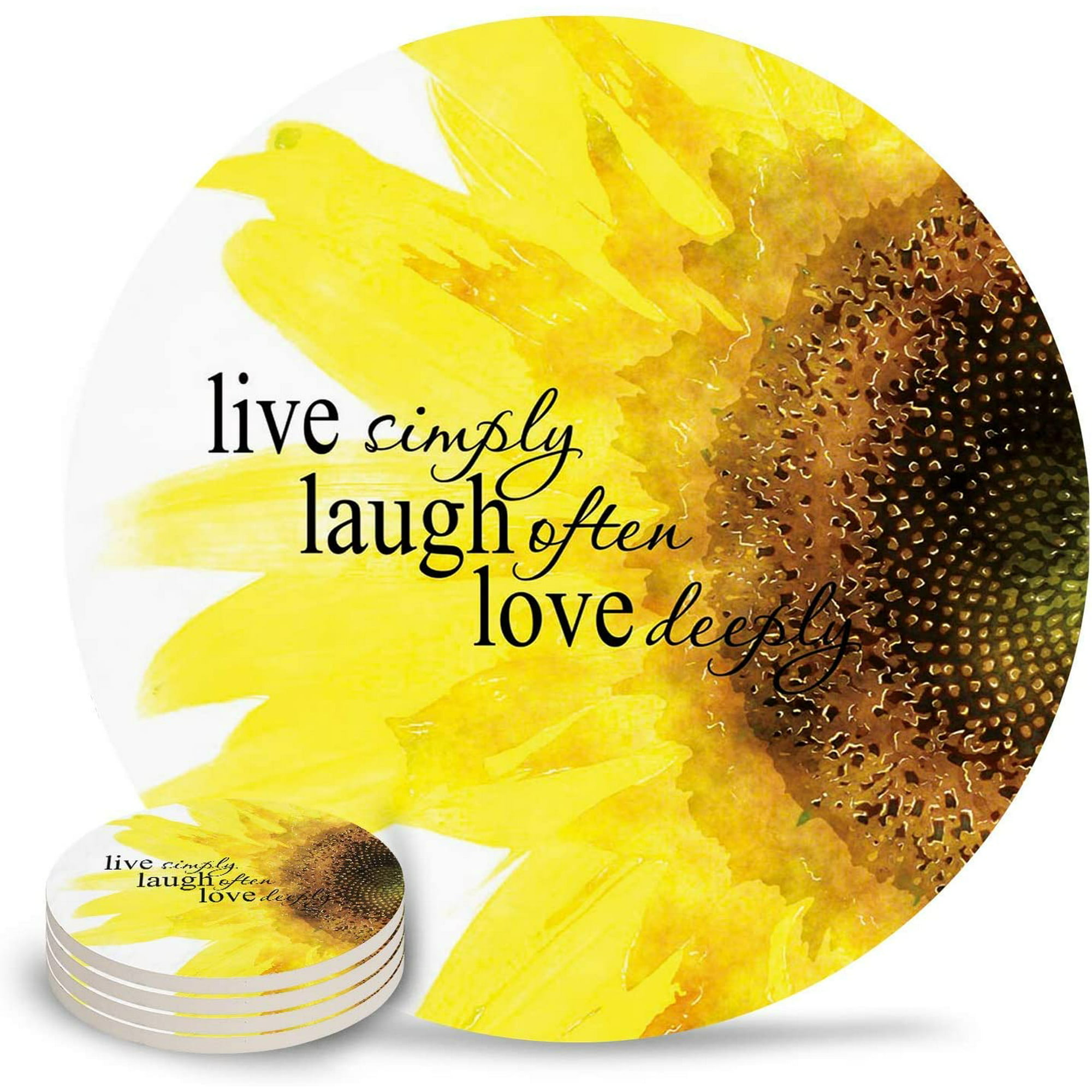 Drink Coasters Sunflower Funny Life Quotes Absorbent Stone Ceramic Coaster  with Cork Back and NO Holder for Cups, Set of 6-Piece | Walmart Canada