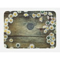 thumbnail image 1 of Rustic Wood Bath Mat, Composition with Fresh Spring Season Daisies Blossoming Nature Foliage Design, Plush Bathroom Decor Mat with Non Slip Backing, 29.5" X 17.5", Multicolor, by Ambesonne, 1 of 2