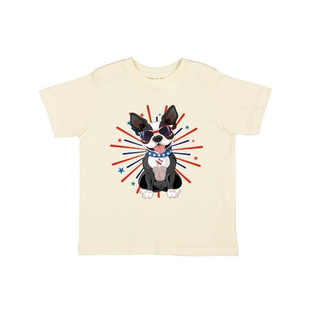 

Inktastic Boston Terrier Dog 4th of July USA Patriotic Gift Toddler Boy or Toddler Girl T-Shirt