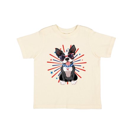 

Inktastic Boston Terrier Dog 4th of July USA Patriotic Gift Toddler Boy or Toddler Girl T-Shirt