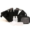 3pc Black Nylon Beauty Magic Cosmetic Traveller by Modella with 4pc Bonus Accessories Kit