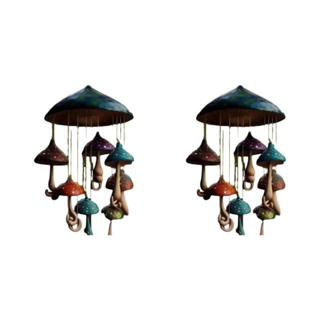 Advancent Campanillas de viento de setas elegantes, belleza artesanal para cualquier ocasión, Campanula de setas de estilo único y colorida vistoso 2Conjunto