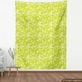 thumbnail image 4 of Leaves Fabric by the Yard, Vibrant Illustration of Summer Leaves Scattered on Vivid Tone Backdrop, Decorative Upholstery Fabric for Sofas and Home Accents, Apple Green Pale Yellow by Ambesonne, 4 of 5