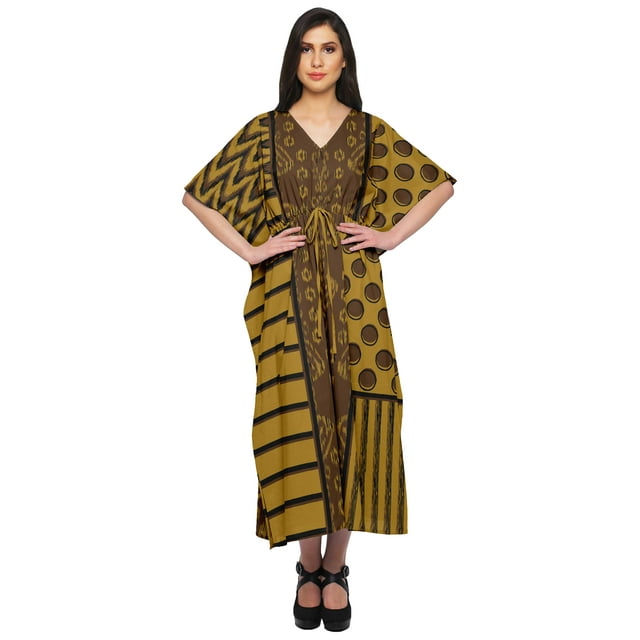 Moomaya Kaftan de Plage, Paréo de Bikini, Robe Longue Maxi Caftan pour Femmes