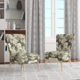 thumbnail image 2 of Designart "Second Oasis In Neutral Tropics I" White Tropical Upholstered Accent Chair - Tropical Arm Chair For Living Room, 2 of 7