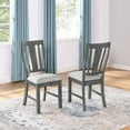 thumbnail image 4 of Rustic Gray Wood 7 piece Dining Set with Gray Linen Upholstered Chairs, 4 of 5