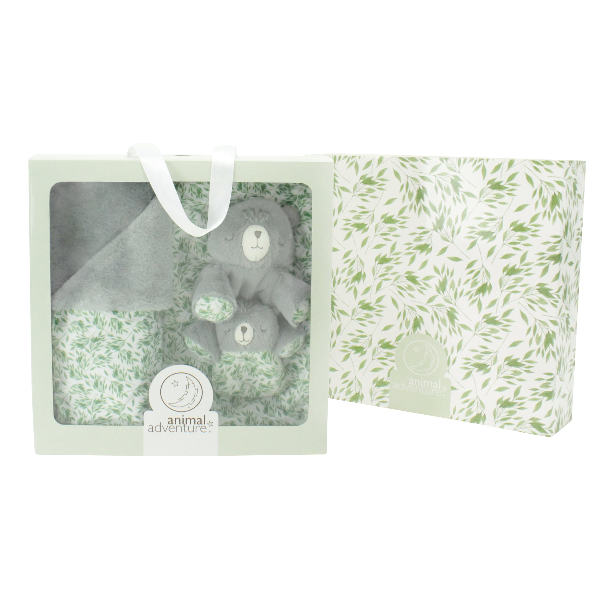 Animal Adventure&reg; | Little Daydreamers&trade; | Enchanted Forest Greenery Collection | 3-Piece Baby Gift SetBear Unkie Greenery Print Blanket