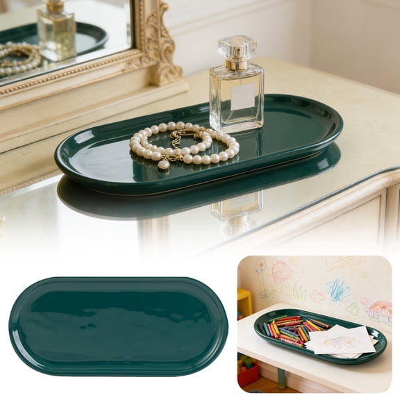 Homesteed Multipurpose Vanity Tray Organizer for Bathroom Countertop Cosmetics Jewelry Storage & Kitchen Serving Dish Decor