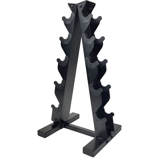 PRISP 5-Tier Dumbbell Weight Rack - Vertical A-Frame Stand for Weight Set Storage, Holds 5 Pairs, Rack Only