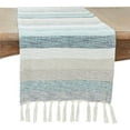 thumbnail image 4 of Fennco Styles Summer Striped Fringe Table Runner 16" W x 120" L - Aqua Cotton Blend Table Cover for Home Décor, Dining Table, Banquets, Family Gathering and Special Events, 4 of 4