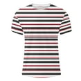 thumbnail image 5 of WRKEKC T-Shirts for Men Stripe Print Round Neck Short Sleeve Top T Shirt Comfortable Casual Wear Lightweight Breathable Fabric, 5 of 5