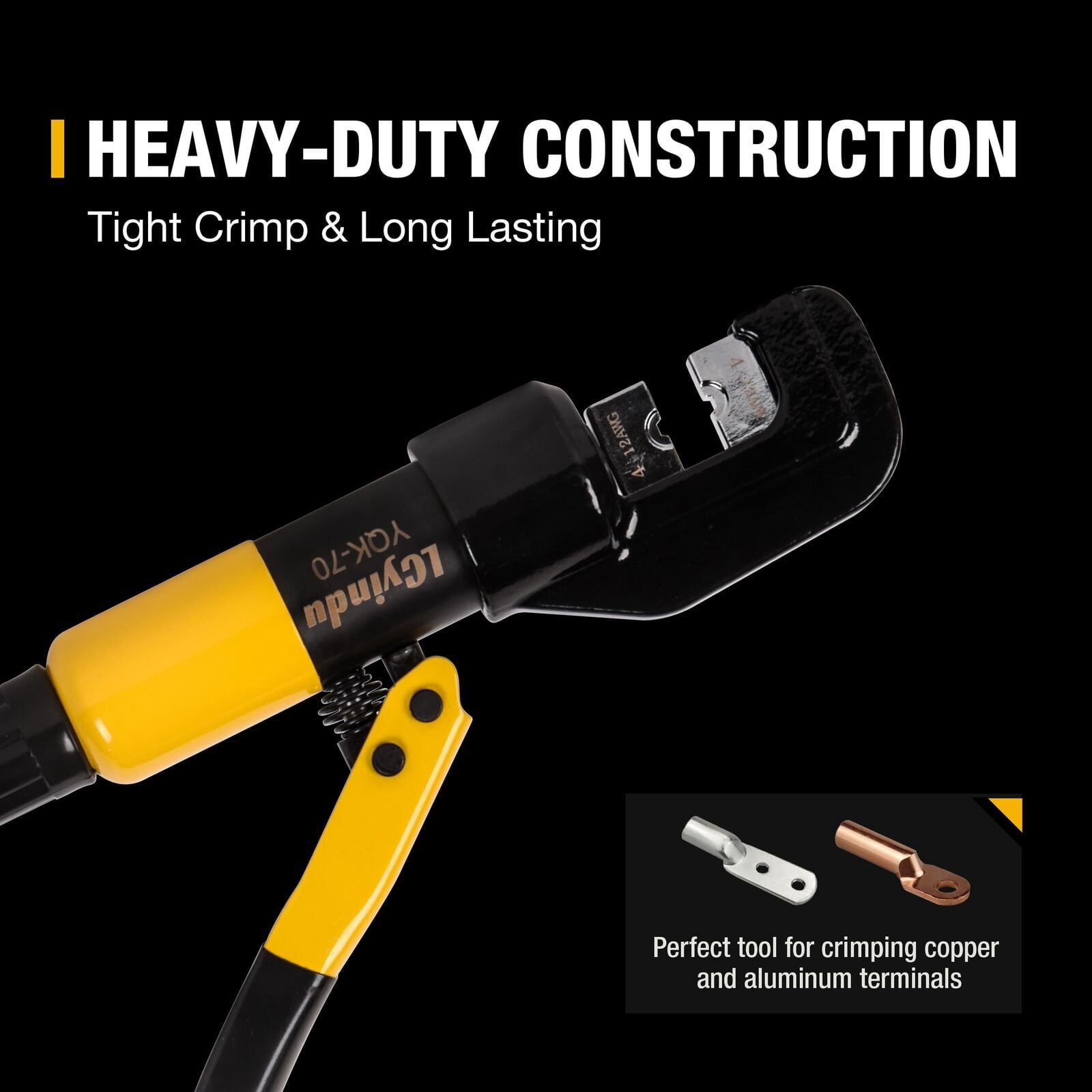 LCyindu 10T Hydraulic Crimping Tool 12-2/0AWG Hydraulic Cable Crimping Tool w/9 Dies