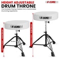 thumbnail image 3 of 5 CORE Drum Throne Padded Guitar Stool Height Adjustable Music Chair Seat Universal for Adults & Kids with Anti Slip Rubber Feet - DS BLKCH WH, 3 of 5
