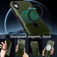 thumbnail image 2 of Design for iPhone XR Case, Built in Kickstand & Ring Holder  Grade Heavy Duty Shockproof Protective Phone Phone Cases for Apple iPhone XR 6.1", Green, 2 of 8