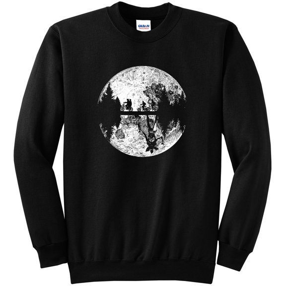 The Upside Down Mike Dustin Eleven and Will Full Moon Bike Ride Sweatshirt Black L