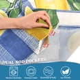 thumbnail image 5 of Yayeee Kitchen Curtains Tier Set of 2 Light Filtering 57"x24" Over Sink Window Panels, Blue Plaid Lemon, 5 of 7