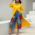 thumbnail image 7 of Edvintorg Long Cardigans for Women Plus Size Long Sleeve Turndown Collar Button Down Cardigan Womens Clothes S-5XL Yellow, 7 of 7