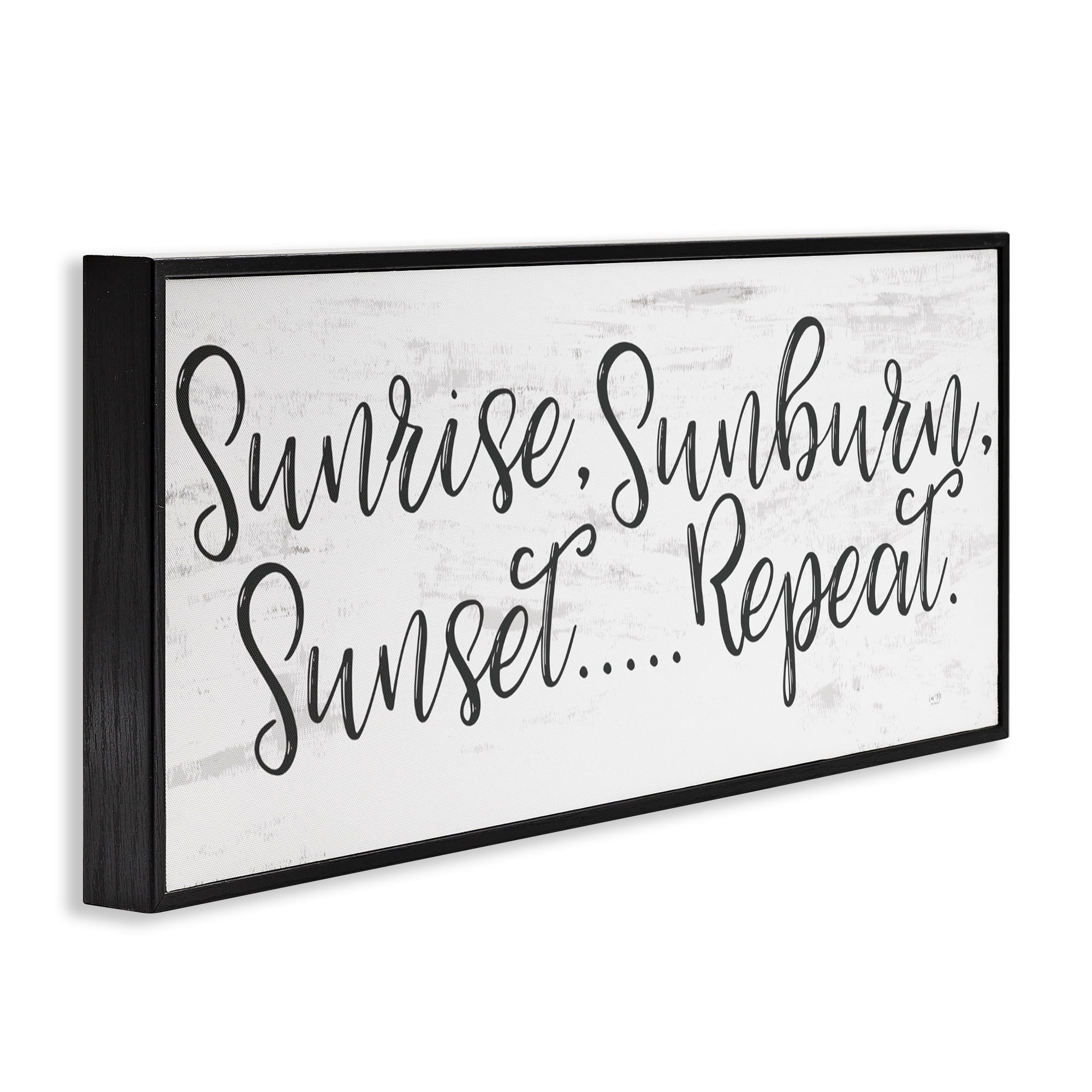 Stupell Industries Sunrise Sunburn Sunset Repeat Black Framed Giclee Art, design by Lux + Me Designs