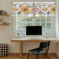 thumbnail image 5 of Colorful Daisy Floral Tier Curtains 24 Inch Length, Spring Flowers Botanical Leaves Rustic Cafe Short Curtains for Bathroom Sink, Small Kitchen Curtain Light Filtering Drapes 2 Panels 27.5"Wx24"L, 5 of 8