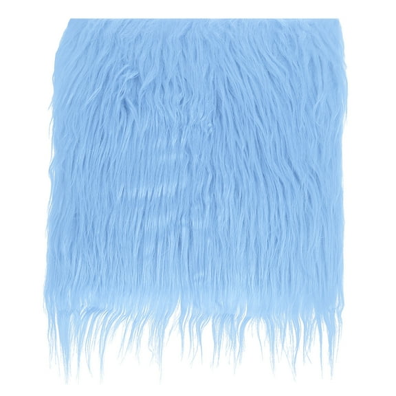 Uxcell 1 Pcs 10 x 10 Inch Plush Faux Fur Fabric Square Fluffy Faux Fur Patches Cuts, Light Blue