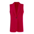 thumbnail image 4 of Women's Sleeveless Blazer Vest Single Button Lapel Open Front Suit Waistcoat for Business Casual Office Wear M, 4 of 8