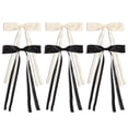 thumbnail image 2 of Ksopiavobs 6pcs Silky Satin Hair Bows Clips for Women Girls, Hair Bows Ribbons for Hair Bowknot Hair Clips with Long Tail, Cute Aesthetic Long Hair Accessories Barrettes with Bow (Black&White), 2 of 7