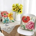 thumbnail image 2 of Spring Summer Flower Decorative Throw Pillow Covers 18 x 18 Set of 4, Watercolor Poppy Hydrangea Floral Porch Patio Outdoor Home Decor, Butterfly Seasonal Couch Cushion Case, 2 of 6