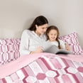 thumbnail image 5 of Manfei Geometric Hexagon Stripes 3 Pieces Queen Comforter Set for Children Teens Adults,Vintage Aesthetic Ultra Soft Bedding Sets,Minimalist Mid Century Bedding Comforter Set Breathable, 5 of 8