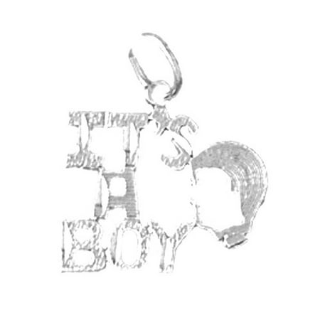 18K White Gold It's A Girl Pendant - 18 mm