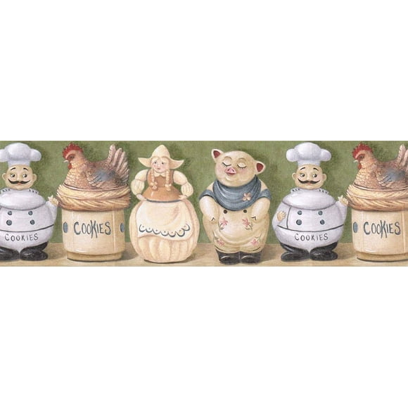 Bordure de Papier Peint pour Pot à Biscuits de Cuisine CJ80003B