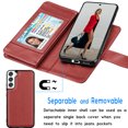 thumbnail image 3 of Tiflook Wallet Case For Galaxy S22,PU Leather Card Holder Flip Cover [Detachable Magnetic] for Samsung Galaxy S22 5G 6.1" 2022 [Wine Red], 3 of 6
