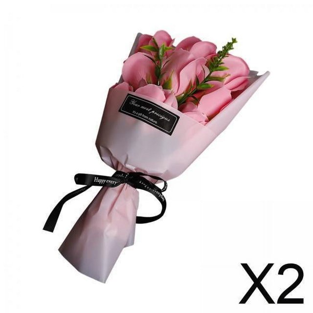 2 Adornos De Flores Rosas Para Regalar En El Día De La Madre, Regalo Para Cumpleaños, Aniversario, Abuela, Color Rosa