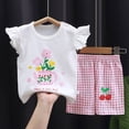 thumbnail image 2 of KPOPLK Toddler Baby Girl Clothes 6 9 12 18Months 2T 3T 4T 5T 6T Sleeveless Summer Outfit Ruffle Shirt Pants Prety Summer Clothing Set Size 5-6 Years,White, 2 of 4